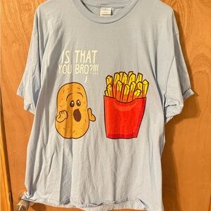 Gildan Blue Short Sleeve Tee with Cartoon Design